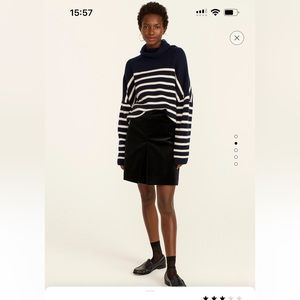 J.Crew black velvet pleated miniskirt